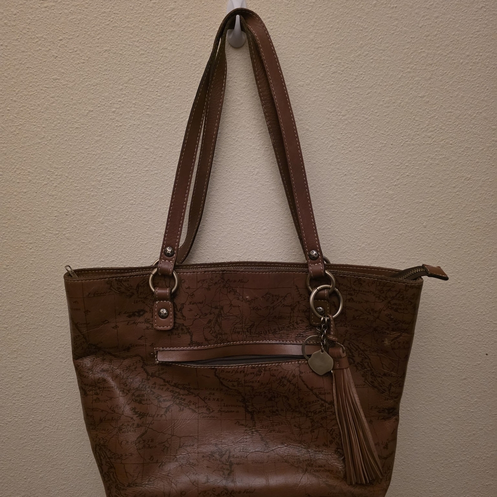 Patricia Nash Brown Map Design Tote